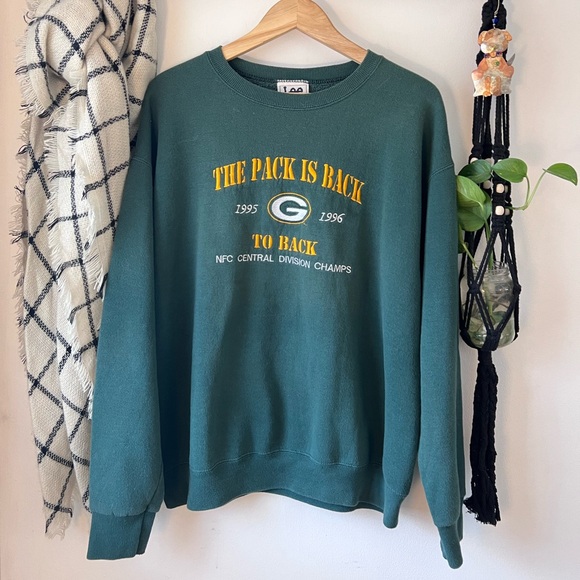 VTG 90s Green Bay Packers Crewneck Pullover - Picture 1 of 4